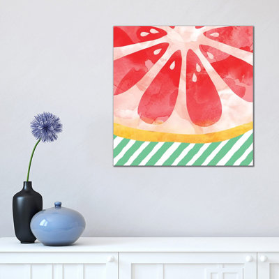 Red Grapefruit Abstract by Orara Studio - Wrapped Canvas Gallery-Wrapped Canvas Giclée