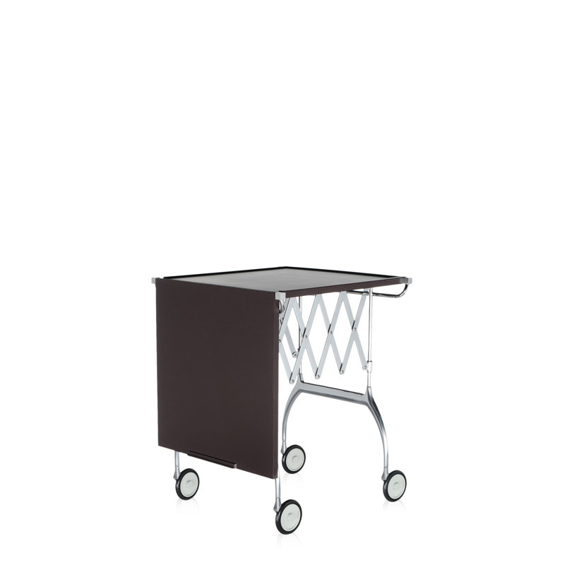 Battista Metal Bar Cart, Matte Plum