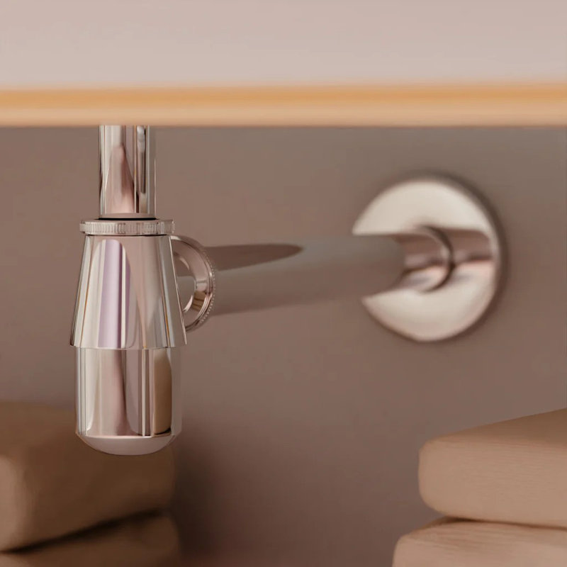 Solid Brass Bottle Trap in Chrome, Chrome