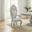 Chaise de salle à manger à motif floral Mission Bay (ensemble de 2), cuir synthétique beige et finition champagne