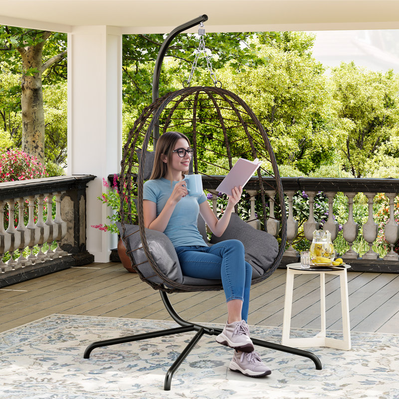 Fauteuil à œufs suspendu avec support, Grey