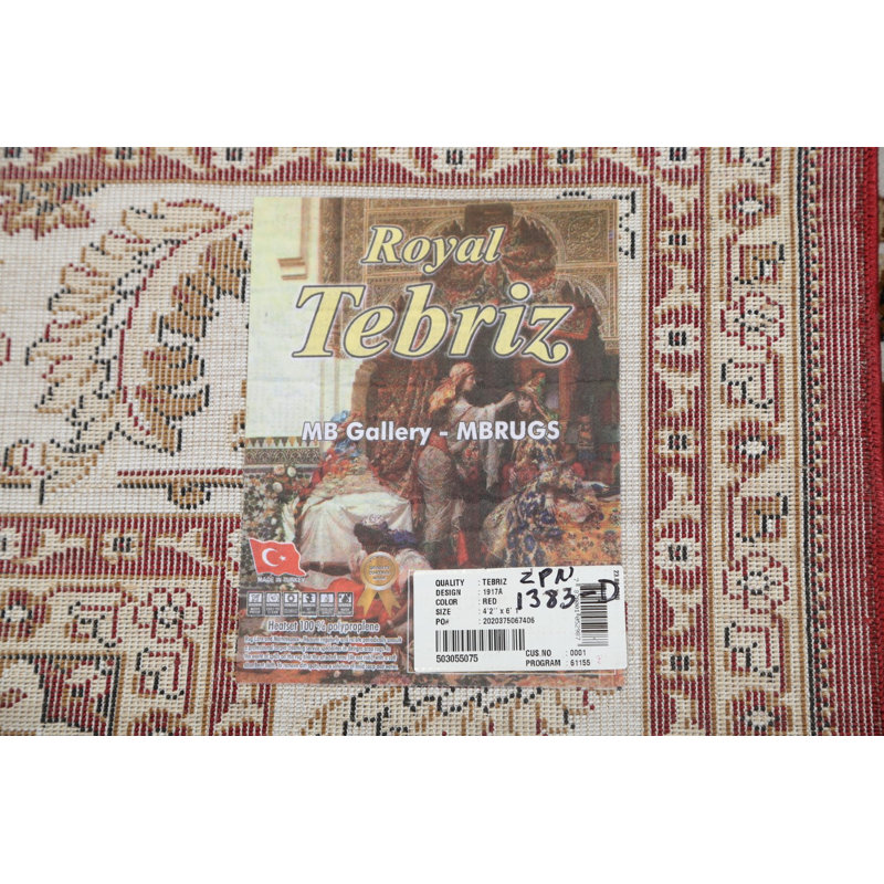 Tapis traditionnel à motif floral Tabriz, Rond 8 pi 0 po x 8 pi 0 po