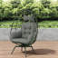 Chaises longues pivotantes de patio, chaise d'œuf en rotin en acier pour le patio à la maison