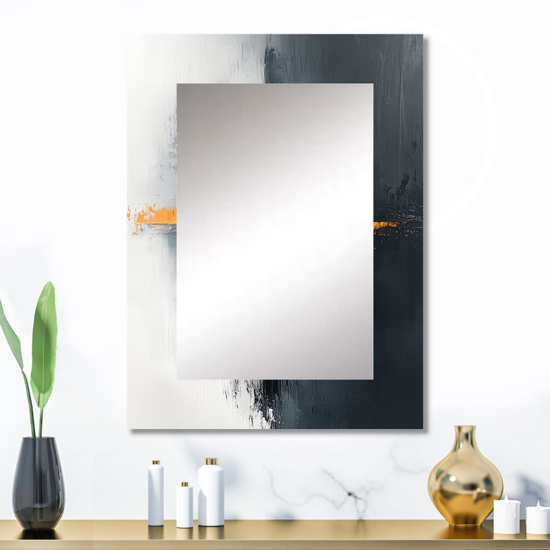 Noir et or Converge Dream II - miroir d'art en ligne, miroir mural décoratif doré, impression d'art en métal, 32 po x 24 po