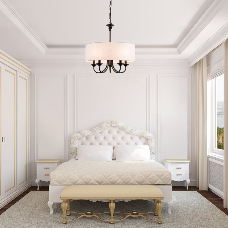 Lustre de campagne moderne à 5 lumières, luminaire suspendu de style bougie rustique pour salle à manger