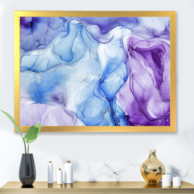 " Blue And Purple Tender Liquid Ink Art "