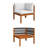25.6" Wide Acacia Square Patio Sofa with Cushions