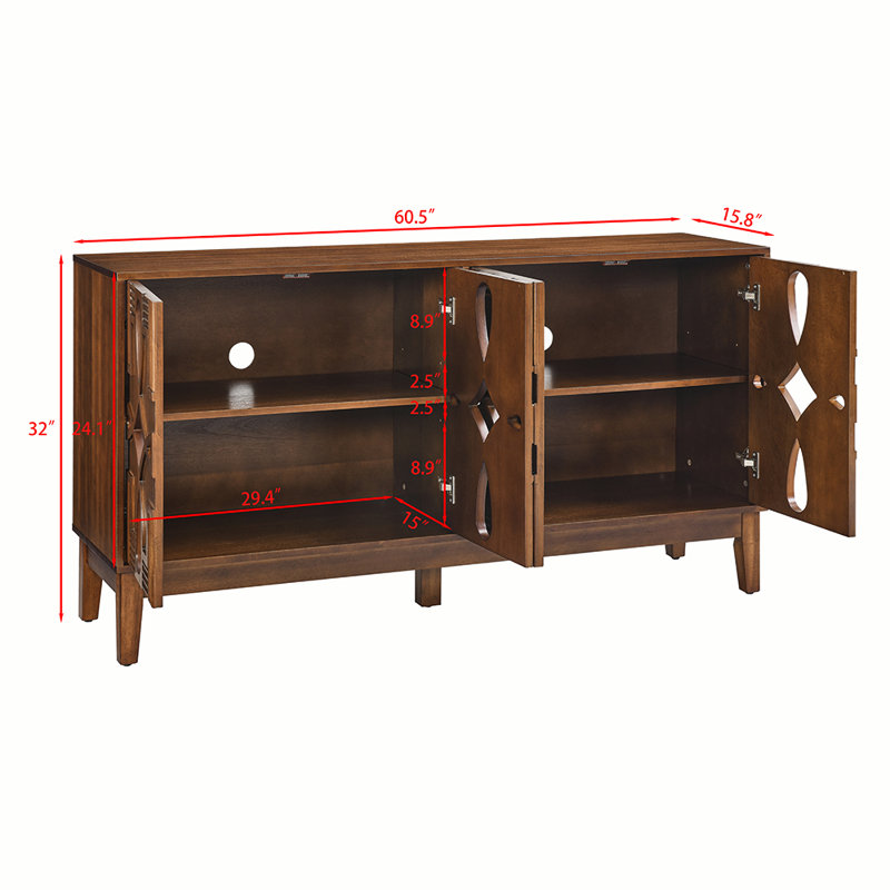 Console Table with Storage Cabinet, Brown