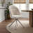 Contemporary Swivel Curved Back Cream Upholstered Dining Chair - Set Of 2