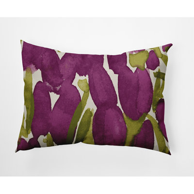 Sunset Tulip Floral Reversible Throw Pillow