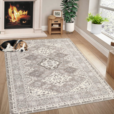 Tapis antidérapant à envers en caoutchouc à poils courts lavable à la machine pour le salon, la chambre à coucher, la cuisine, la salle à manger, le dortoir et le chevet