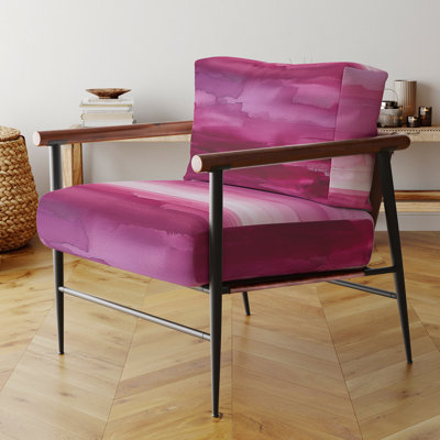 Out To Sea - Fauteuil d'appoint rembourré en velours nautique et plage rose Out To Sea