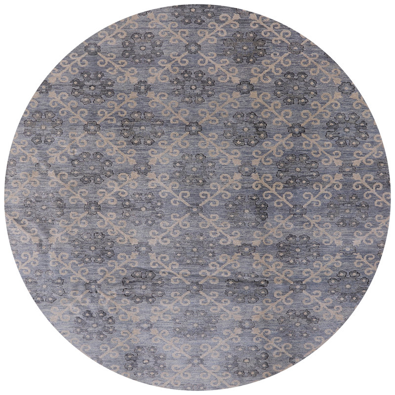 Floral Indoor Rug, Round 5'