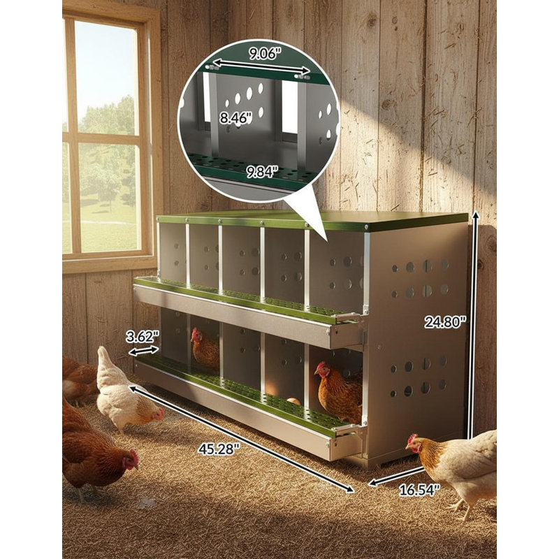 Boîtes gigognes à poulet, avec 10 compartiments, Vert