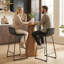 Swivel Upholstered Counter Stool with Metal Frame
