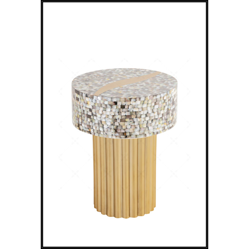 Table basse avec plateau en nacre