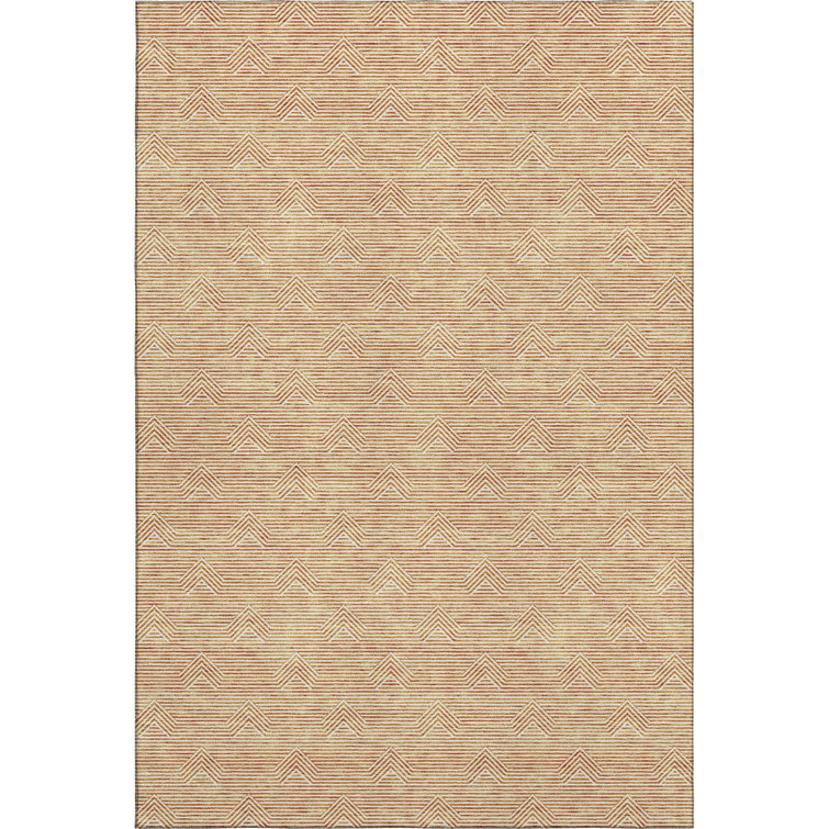 Premium Machine Washable Prisco Orange Rug