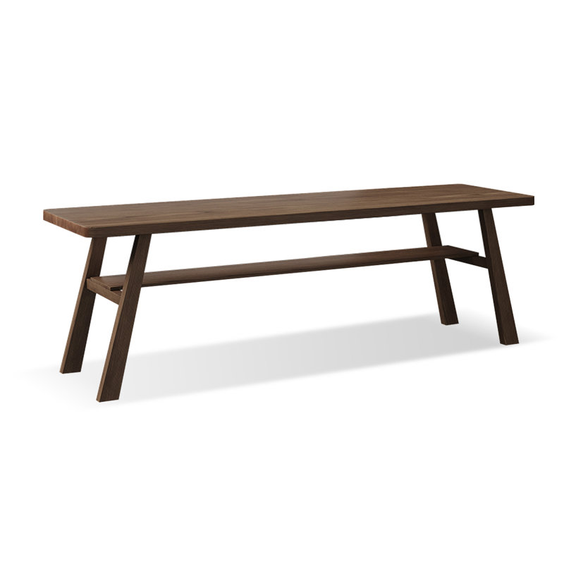 Bureau rectangulaire en bois massif noyer clair, H 29,53 po x l 86,61 po x P 23,62 po