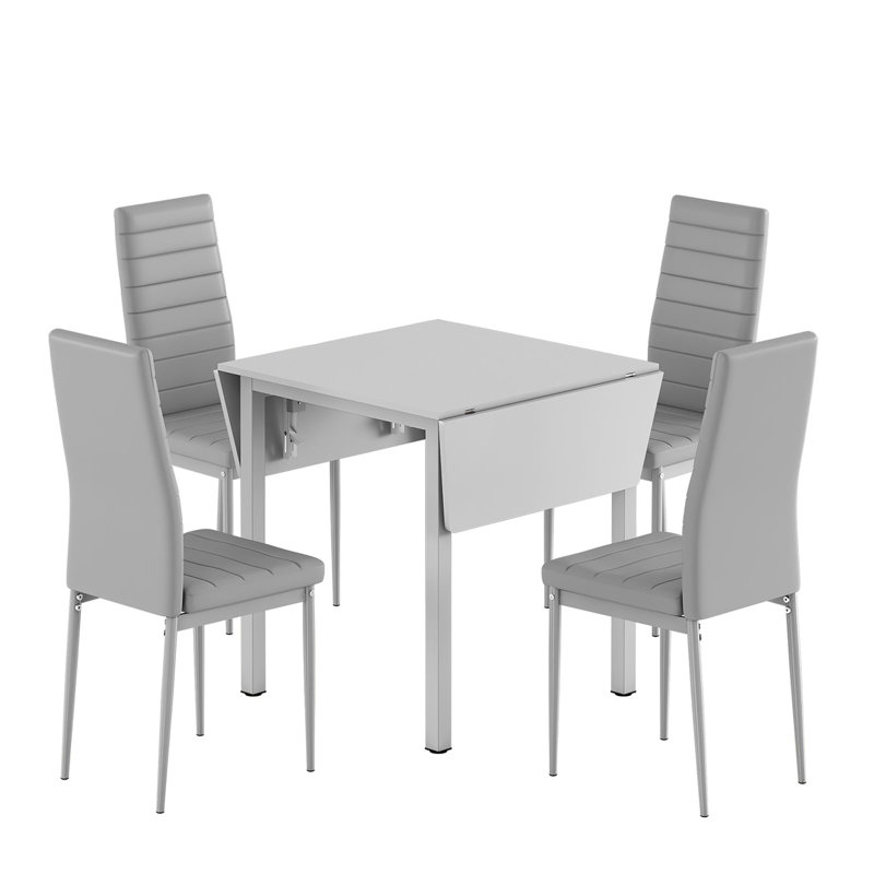 Canita 4 - Person Dining Set, Grey, Grey