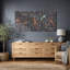 «Whimsical Woodland Animals and Botanical Pattern Illustration», reproduction d'art sur toile encadrée-743576721-743576725