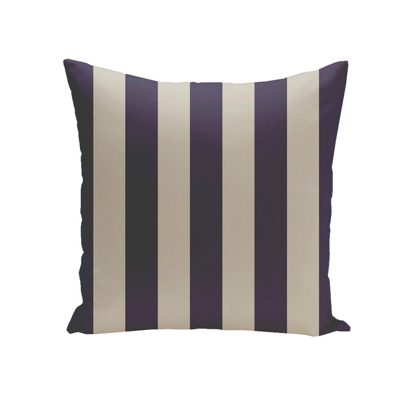 Striped Reversible Throw Pillow, Latte/Spring/Navy, 20"x20"