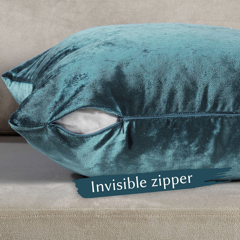 Housse de coussin en velours brillant, Air-Force, Carré 12 po