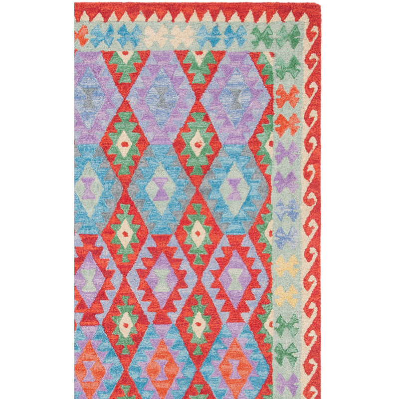 Tapis rouge / bleu Horwich 408, Rectangulaire 3 pi x 5 pi