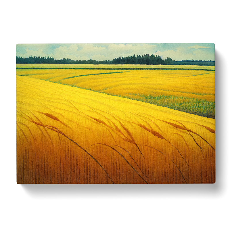 Watercolour Wheat Field Vol.5 - Wrapped Canvas, 40cm H x 60cm W x 3cm D