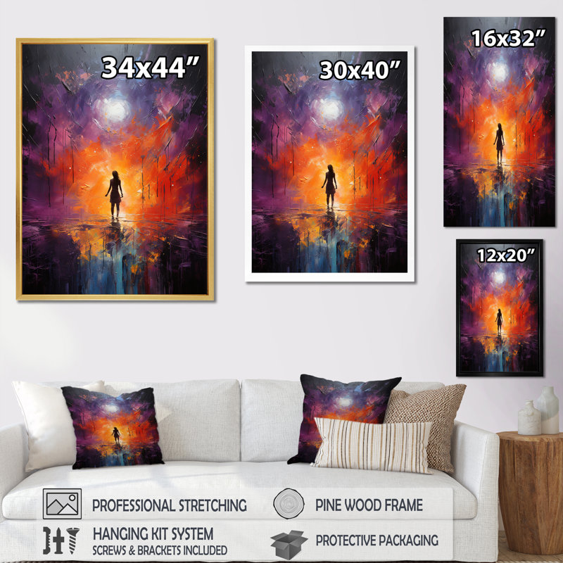 Impression sur toile, "Mediation TranscendENTal Awesome", Cadre flottant noir, H 32 po x l 16 po x P 1 po