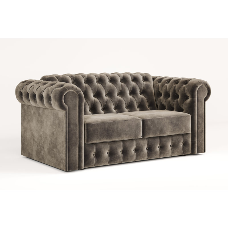 Jay-Be® Chesterfield Sofa Bed with e-Sprung™ Mattress - Two seater - Luxe Velvet, Airfoce