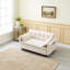 Canapé-lit en velours beige de 55 pouces, élégant et pratique, avec poches de rangement, interprétant intelligemment la conversion trois-en-un-1960103825