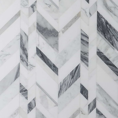 Amari Polished Marble And Aluminum Mosaic