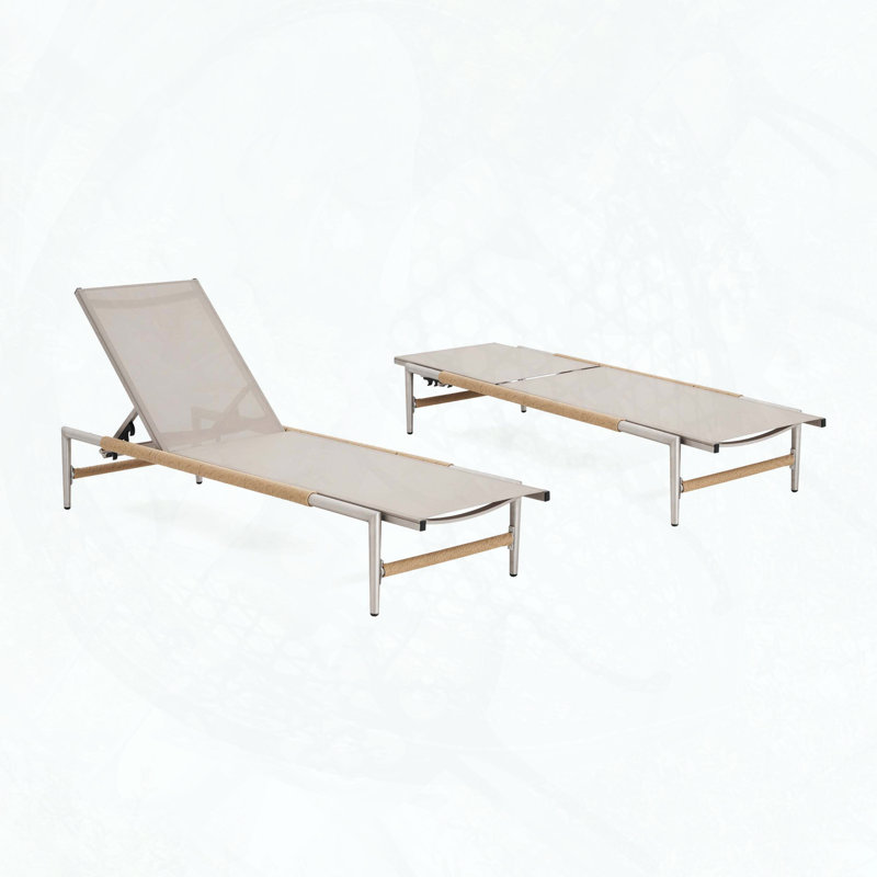 Ensemble de 2 chaises longues d'extérieur en aluminium Hargrove