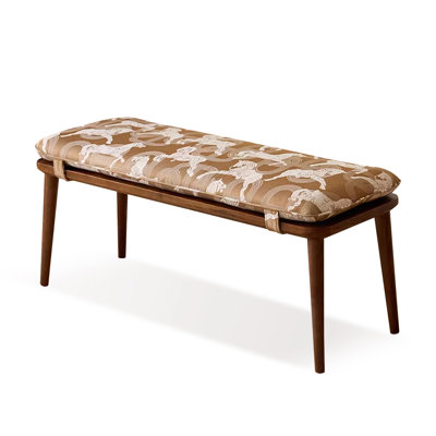 Banc rembourré blanc-brun