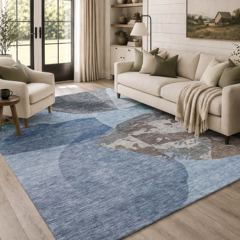 Machine Washable Indoor/Outdoor Chantille ACN2901 Modern Rug, Denim, 5' x 7'6"