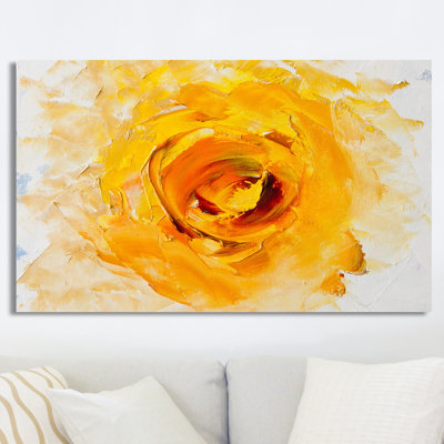 « yellow fleur abstract », reproduction d’art sur toile tendue