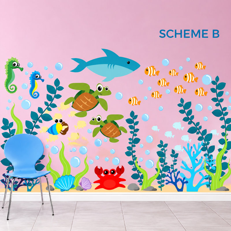 Nautical & Beach Non-Wall Damaging Wall Decal, Scheme B