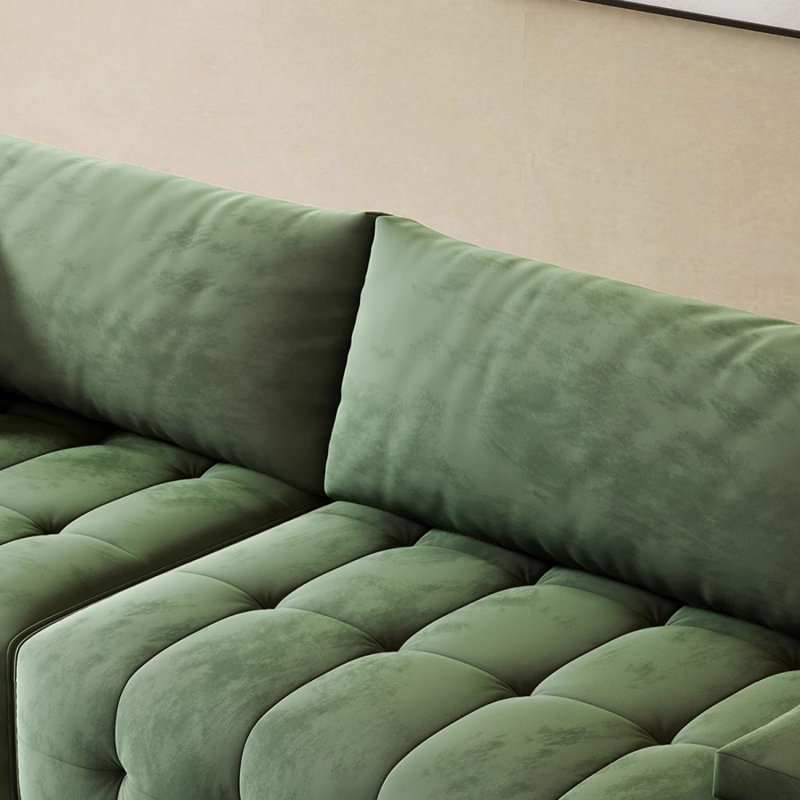 Coussin modulaire vert 100% polyester, H 33,46 po x l 93,7 po x P 39,37 po, Vert