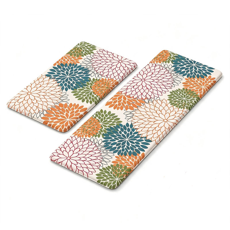 2 tapis de cuisine de ferme anti-fatigue 2 PCS, tapis de cuisine imperméables et antidérapants pour la cuisine,, Coloré