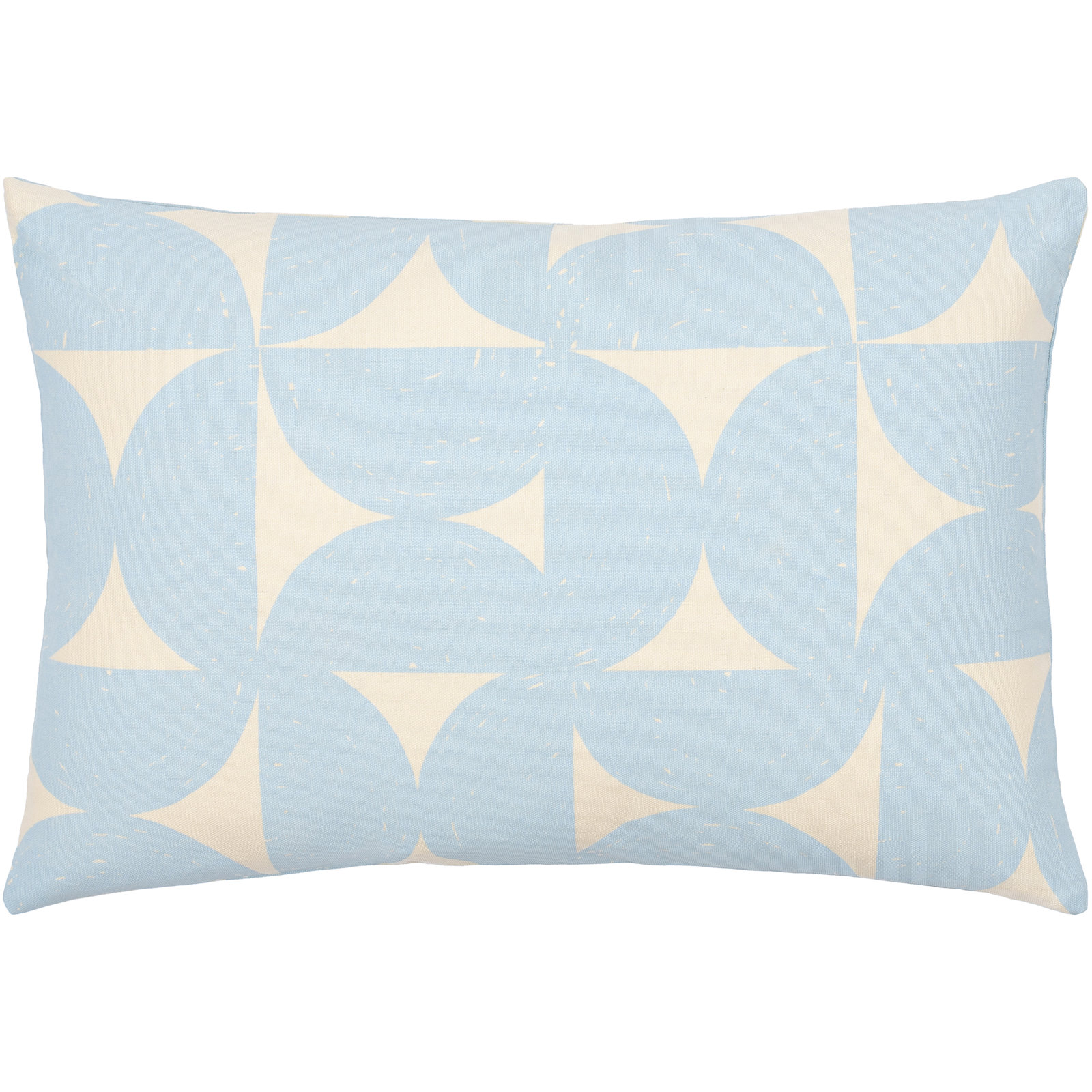 Frenk Geometric Cotton Lumbar Throw Pillow, Light Blue/Beige, Polyester