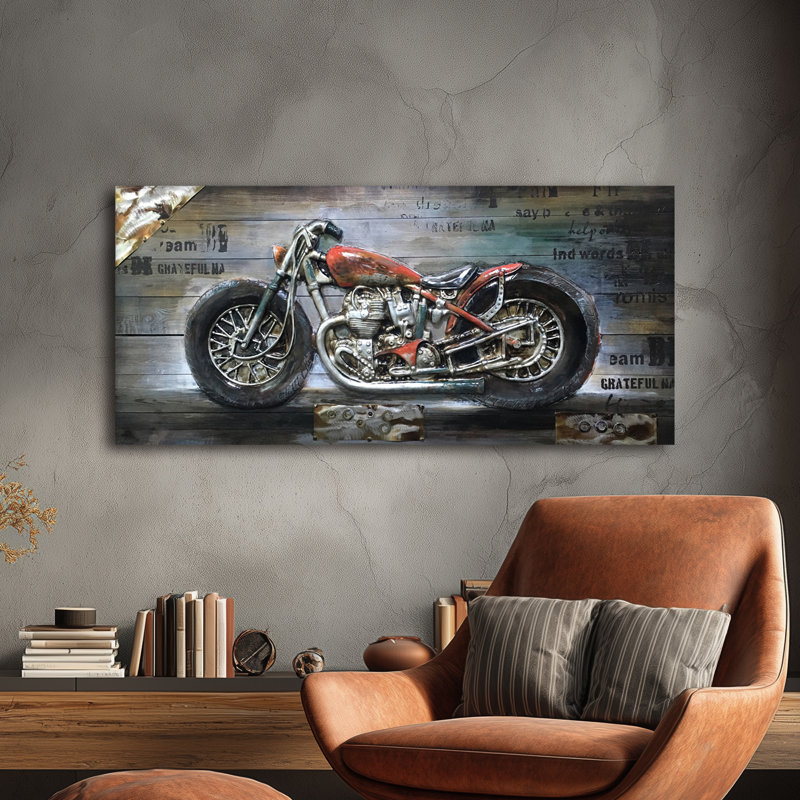 « vélo passion ii », impression sur bois noir/gris