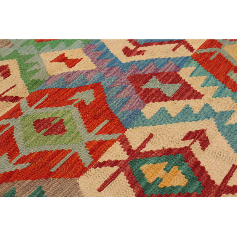 Tapis orange en laine nouvel âge 3 pi 3 po x 4 pi 9 po Volratas