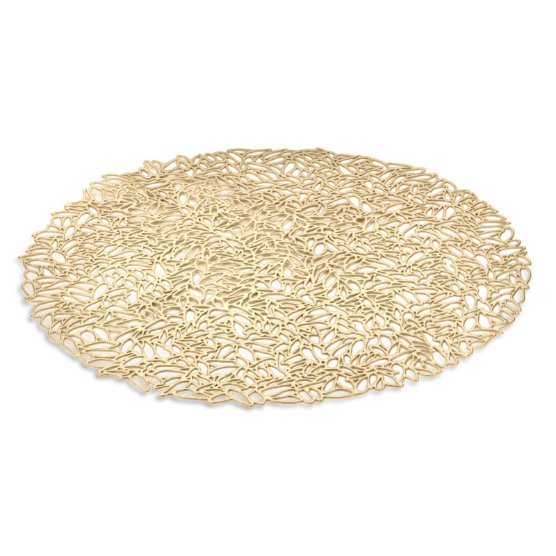 Dahmen 100% PVC Abstract Round Placemat, Gold
