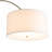 Tambo Arc Floor Lamp - Dark Walnut Wood Finish, Weathered Brass, Tambour base, White Linen Shade, Dimmer-96227972