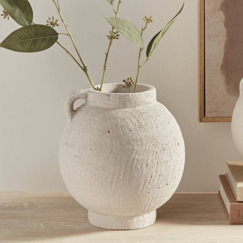 Gianna Handmade Terracotta Table Vase, 9.5" H x 8.75" W x 8.75" D