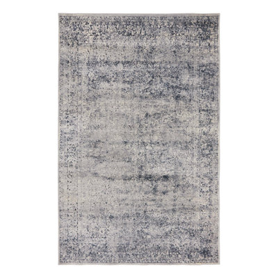 Tapis oriental bleu et gris Lanett