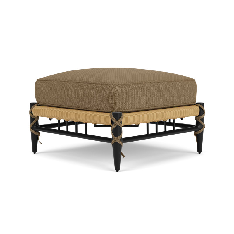 Low Country Square Outdoor Ottoman Patio Ottoman, Reflections Straw