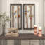 Black Metal Bird Wall Decor with Real Wood Detailing