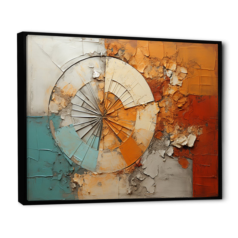 «Beige Spiral Fusion» sur impression sur toile, H 30 po x l 40 po x P 1,5 po, Cadre flottant noir
