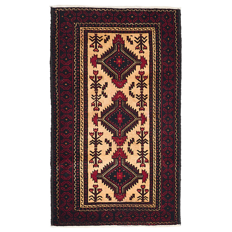 Tapis ivoire Teimani 3 pi 7 po x 5 pi 11 po